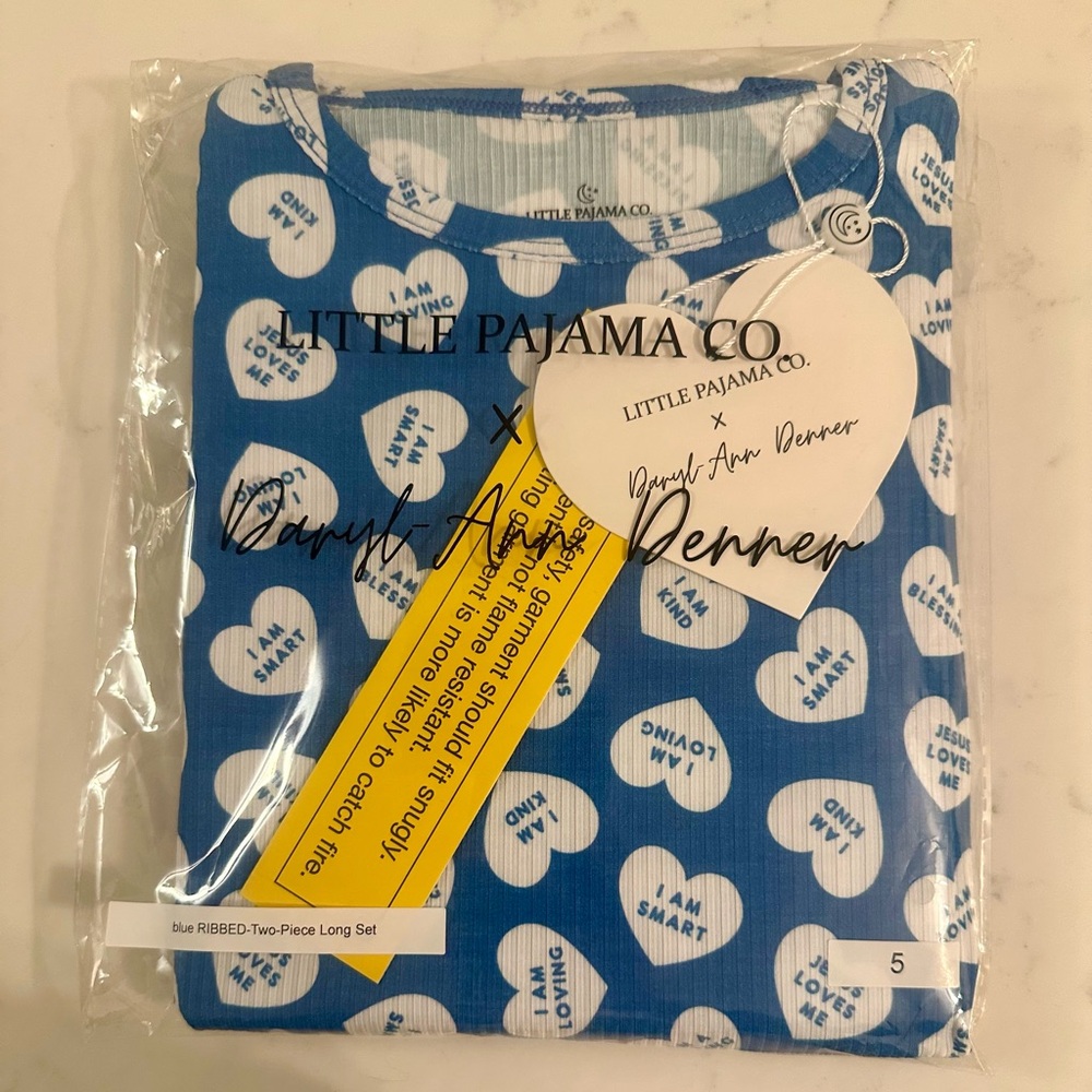 Little Pajama Co affirmation two-piece long set pajamas